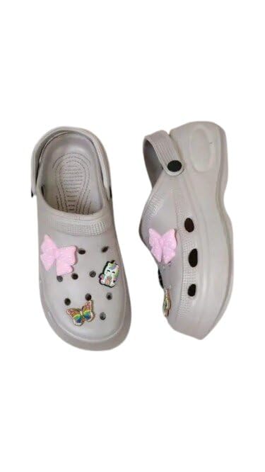 Stylish Embellished Slip-Ons with Golden-Plated Charms | Super Soft, Lightweight & Comfortable with Doctor Soft Insole Grey Melange 3-image-12