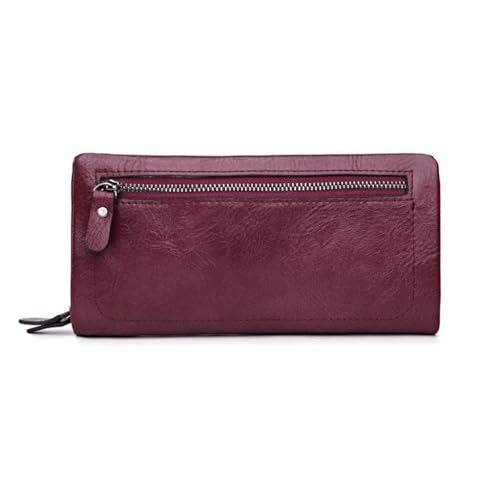 Women's Leather Wallet Woman Long Wallets Women Purses Money Bags Handbags Womens Purse Cards Holder(E)