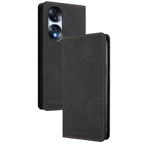 GOGME Funda Cartera de Cuero para Huawei Honor 70 5G – Carcasa con Cierre Magnético, Protección RFID, Tarjetero y Soporte Antigolpes - Negro