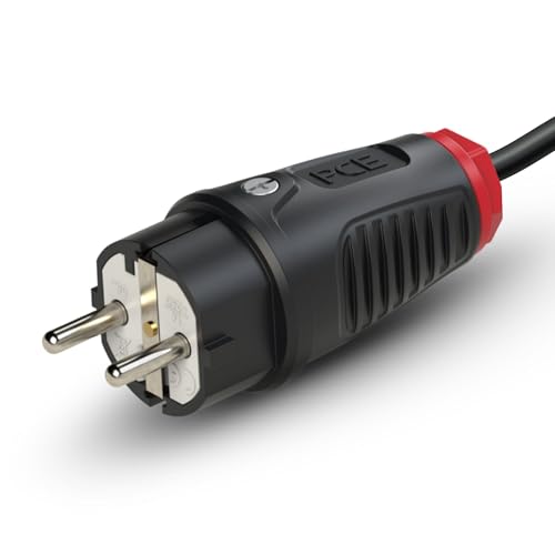 PCE 0511-SR Tauruss2 Fiche de contact de protection en caoutchouc 2 broches IP54 Noir