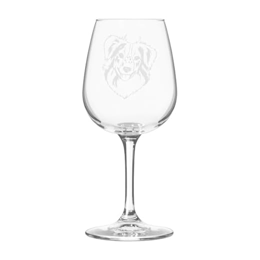 Miniature American Shepherd Dog Personalized Custom Themed Etched 12.75oz Wine Glass