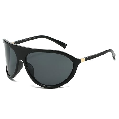Retro Y2K Wrap Around Sunglasses for Women Shield Eyewear Trendy Shades UV Protection Ladies Fashion One Piece Sun Glasses