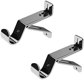 ABC Decor Heavy Duty 28mm Metal Curtain Pole brackets, Strong Metal brackets, Chrome (3)