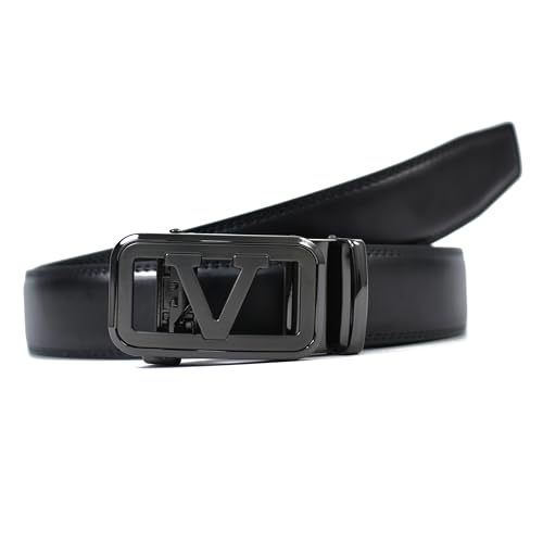 Image of WildHorn Men's Leather Belt Gift Set | Genuine Leather belt Strap with 2 Interchangeable Buckles | Formal & Casual Wear Adjustable Belt | Automatic lock leather belt for men