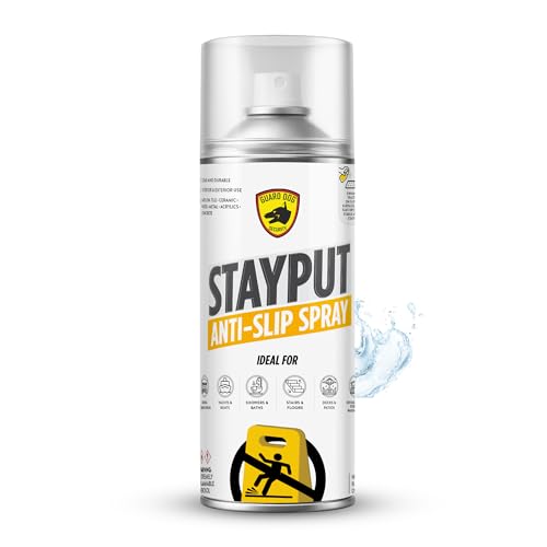 StayPut Anti-Slip Spray 15.2 fl oz (1-pack) Clear Invisible Traction Coating for Tile Wood Concrete Fast-Drying Non-Slip Coating for Shower Floor Steps Decks Pool Areas Indoor Outdoor Use (80120 sq ft Coverage)