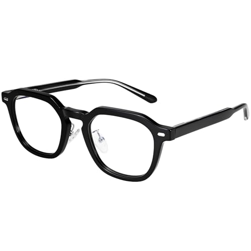 Image of Dollger Blue Light Blocking Glasses For Woman Men Thick Acetate Frame Rectangle Square Lens Non-Prescription