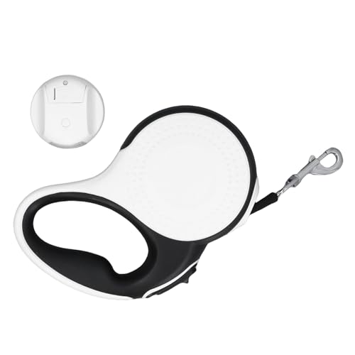 Laisse pour chien 5m rétractable en alliage d'aluminium robuste blanche - 2