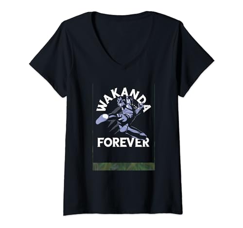 T-shirt Black Panther Marvel Avengers col V style comic vintage pour adulte