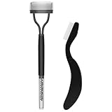 Peine de pestañas, 2 piezas cepillo de pestañas, separador de pestañas de doble cabeza y separador de peine de pestañas plegable, peine de pestañas de acero inoxidable, cepillo de cejas, cosmético
