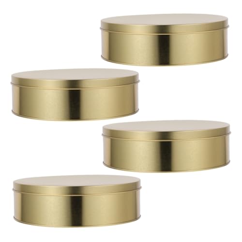 ULTECHNOVO 4 Piezas De Turrón Melocotón Crujiente Rollo De Huevo Plato De Frutos Secos Recipientes Para Galletas Navideñas Galletas Redondas Lata Para Galletas Navideñas Latas Para
