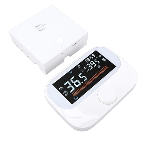 TIKATARER Termostato Inteligente para Caldera, Controlador de Temperatura de Pared Programable WiFi y RF, Termostato con Perilla Giratoria con Pantalla Grande y Humedad Climática, Ideal para Control