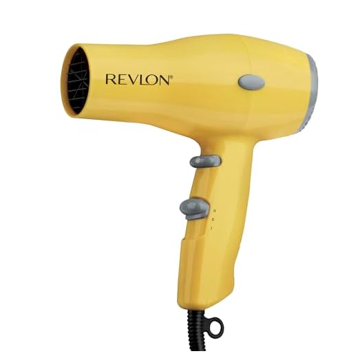 Revlon Compact Hair Dryer | 1875W Lightweight Design, Perfect for Travel, (Yellow)
