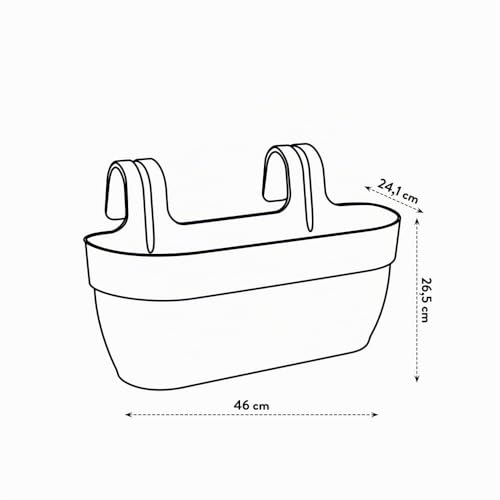 elho Vibia Campana Easy Hanger L 46 - Übertopf für Balkon & Außen - Ø 46.0 x H 26.5 cm - Pistazien Grün