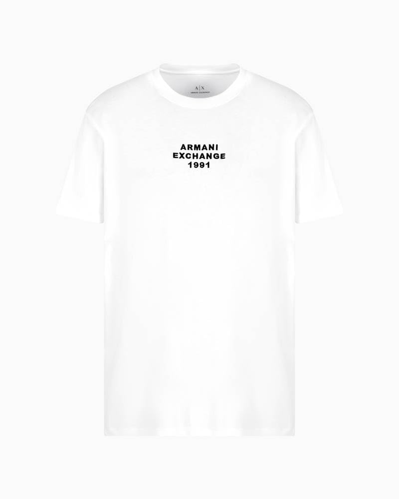 Armani Exchange Camiseta para Hombre, Blanco Crudo, L