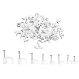 800 Stk Kabelschellen Nagelschellen, Kabelklemmen mit Nagel, Runde/Quadrat Kabelclips Weiß, Kabelhalter Kabelschellen Befestigungen Wand für Netzwerkkabel, 4mm/5mm/6mm/7mm/8mm/10mm/12mm