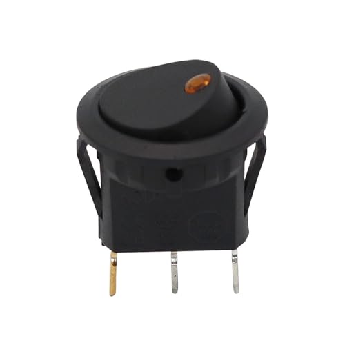 20mm 12V Black Rocker Switch KCD1 3Pin 2Position with Cat's Eye For electronic starter Car Auto Switch Red Blue Green Yellow Light 20A(Gelb,One Size)