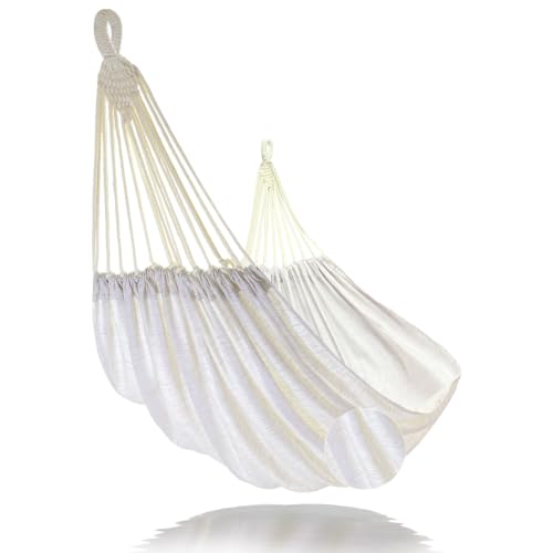 Image of All-Natural Hammock(30% Linen 70% Tencel) Off‑White | Breathable, cooling and skin‑friendly, ideal for indoor, outdoor, garden and patio use.