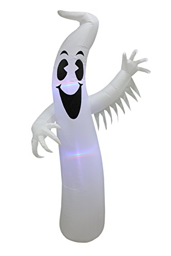 8 Foot Tall Lighted Halloween Inflatable White Ghost Color Led Lights Decor Outdoor Indoor Holiday Decorations, Blow Up Lighted Yard Decor, Giant Lawn Inflatables Home Family Outside #TOP14