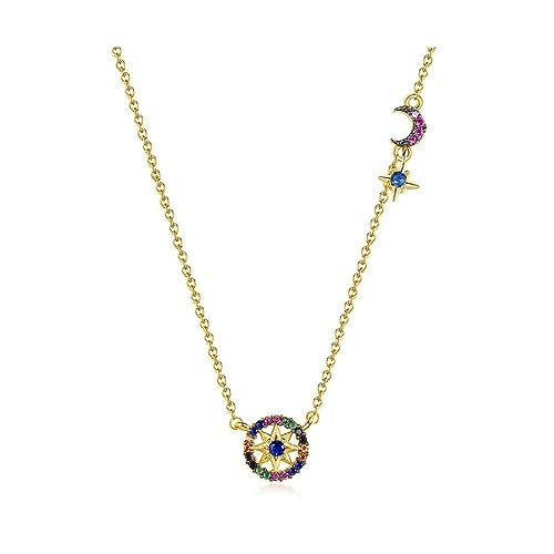Collier chaîne longue grecque KELIEQA en oxydes de zirconium multicolores premium
