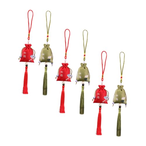 Cabilock 6pcs Embroidered Tassel Sachet Pendant Lightweight Fragrant Pouch for Car Hanging Home Decor for Atmosphere Enhancement and Versatile Use