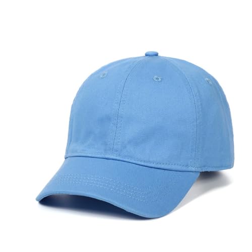 20 Farbe Snapback Cap Junge Mädchen Baseballcap 100% Baumwolle Kappe Einfarbig Sonnenschutz Sonnenhut Outdoor Basecap Einstellbar Baseballkappe Kinder (DE/NL/SE/PL, Numerisch, 47, 54, Blau 2)