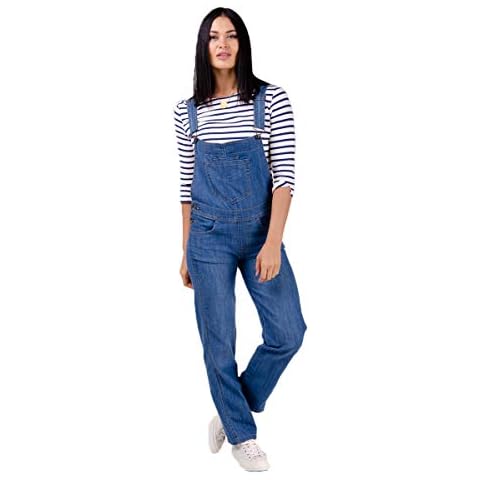 Ladies Regular Fit Dungarees Lightwash Denim Blue Jean Bib Overalls one-Piece Festival Fashion Dottie (14) Cover