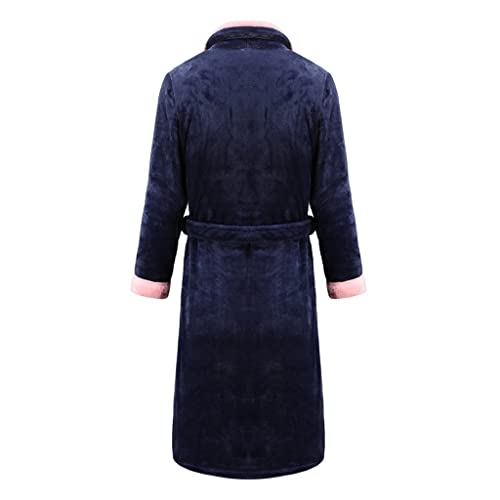 Men's pajamas winter coral fleece robe pajamas home clothes thickened bathrobe belt pocket pajamas4
