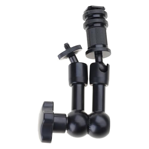 Bras flexible réglable de 17,8 cm/27,9 cm pour appareils photo et éclairage avec têtes rotatives à 360 degrés pour appareil photo reflex numérique