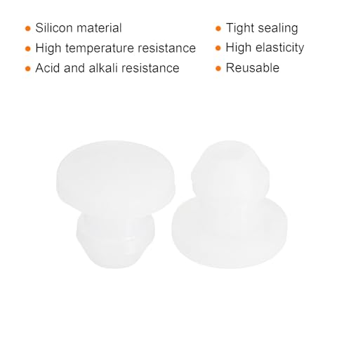 Image of MECCANIXITY Silicone Snap in Locking Hole Plugs Rubber Panel Seal Cover Flush Type Panel Round for Kitchen Rubber Bulkheads Waterproof Sealing Plugs 4.5mm /0.18 Inch Dia Transparent,Pack of 20