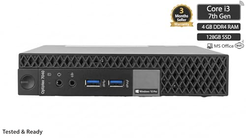 Image of Mini Desktop PC | Core i3 7th Gen | 4 GB RAM | 128GB SSD | Windows 10 Pro | MS Office | Tested & Ready | 5G WiFi II Charger Included II 3 Months Seller Warranty (128, GB, 4, GB)