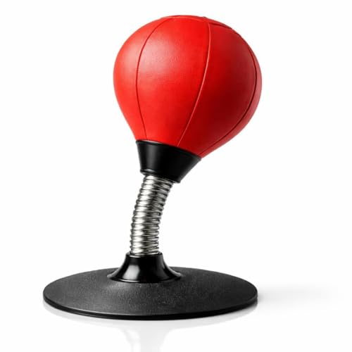 Image of Desktop Punching Bag for Stress Relief, Suction Base Boxing Ball, Strong Rebound Spring, Office Desk Stress Buster Toy for Adults and Kids