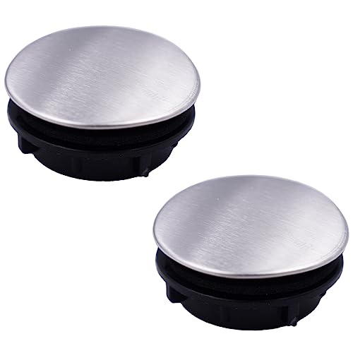 2 Stück 35 mm Küchenarmatur-Lochabdeckung aus Edelstahl für Spülbecken, Lochplatte, Stopfen, Abdeckung, Metallstopfen für Durchmesser 2,4 cm bis 3 cm (35 mm kurz)