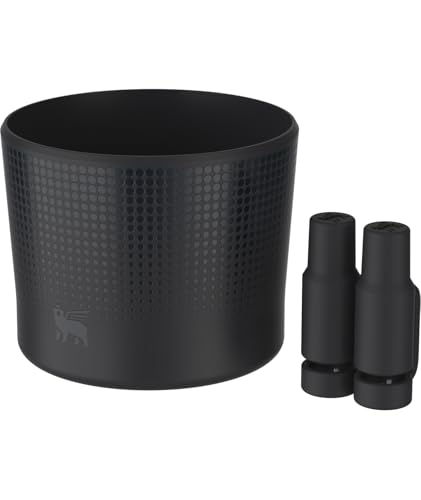 Image of Stanley Quencher Boot and Straw Cover Cap | Anti-Slip Silicone Protector for 14 oz Tumbler with Handle | Accessory Set for Stainless Steel Drinking Cup | BPA-Free | Black 2.0