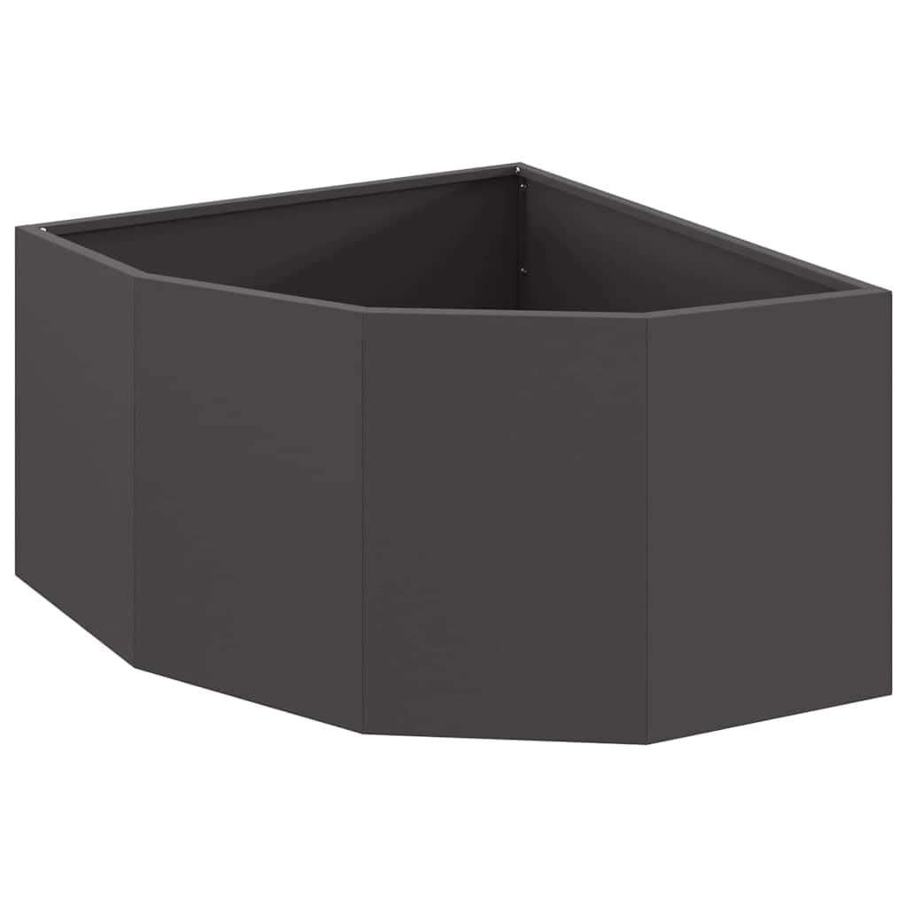 Genérico Macetero de Esquina Negro 60 x 60 x 35 cm Acero,Jardín,Jardinería,Maceteros y jardineras,883640