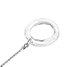 uxcell Ceiling Fan Pull Chain, 20 Inch Nickel Finish Chain Ornament Extension, 50mm Clear Crystal Circle Pendant 2Pcs