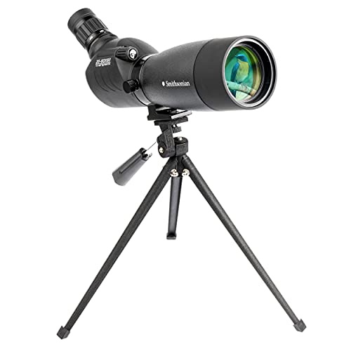 Smithsonian Bird Watching Spotting Scope with Tripod for Adults â€“ Spotting Scope Set w/ 20-60x60 Spotting Scope for Bird Watching, Hiking, Travel â€“ Waterproof Scopeâ€“ Bird-Watching Guide Included
