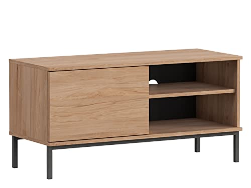 Mueble bajo para TV Nitho NH04 1D con compartimentos, sistema de apertura sin asas, mesa para televisión, aparador, mueble para televisión, mesa para TV, mueble de TV (Hikora)