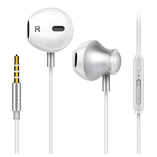 Auriculares,Auriculares con micrófono, Sistema de cancelación de Ruido y Sonido Envolvente. Compatibles con iOS Sistema,Samsung,Android y PC (Blanco)