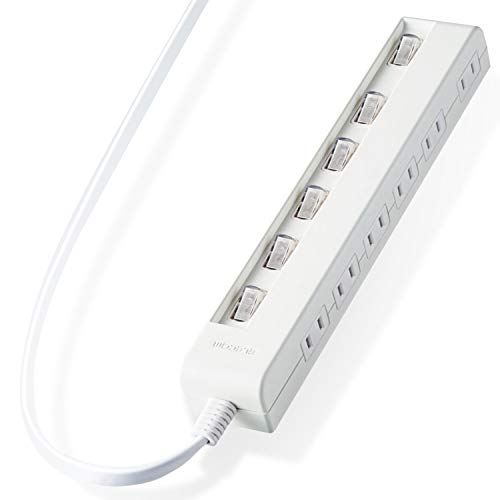 ELECOM power tap energy saving individual switch horizontal cuttings six mouth 1 m White T-E5C-2610WH