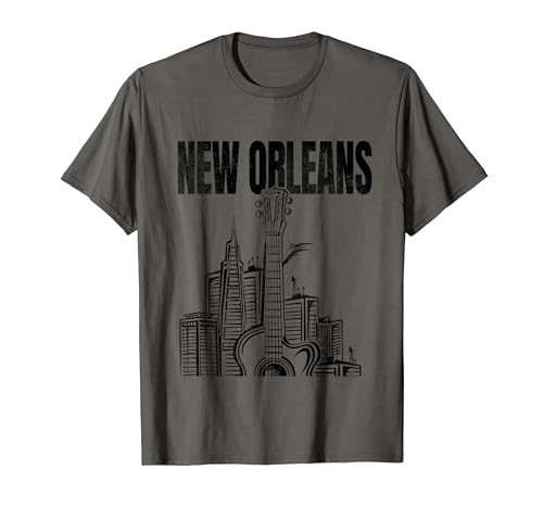 New Orleans LA | Louisiana Skyline | Guitar Musician Camiseta