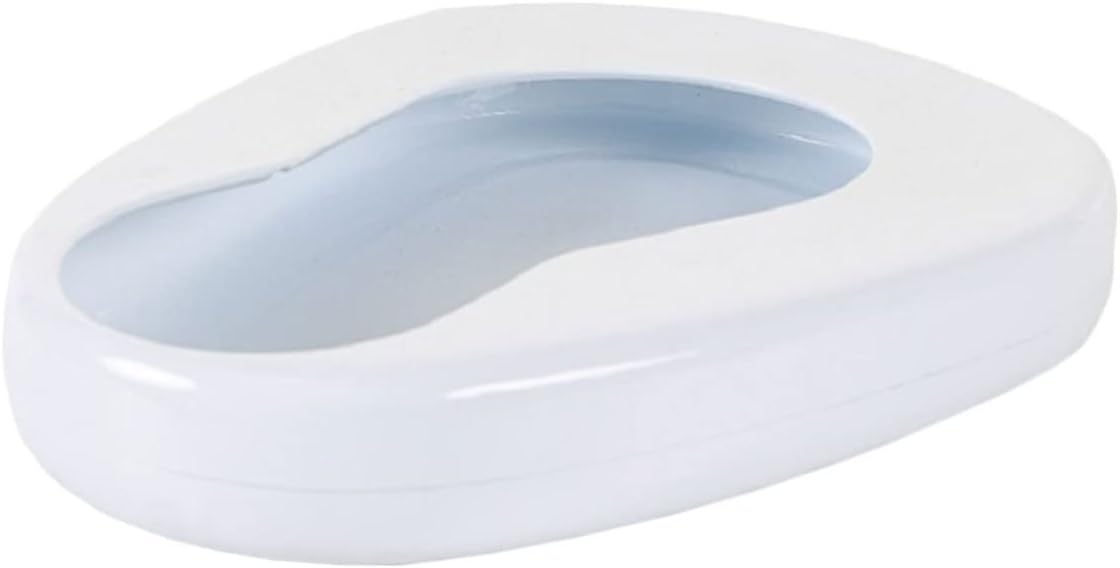 Portable Bedpan Seat for Bedridden Patients Enamel Urinal Bedpan with Contoured Shape Leak Design Aid for Elderly and Disabled Easy to Clean Comfortable