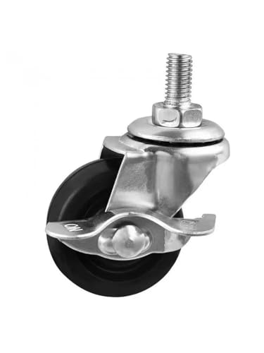 4 Pcs/Lot Casters Spot 2-inch Rubber Screw Side Brake Wheel M10 Thread Roller