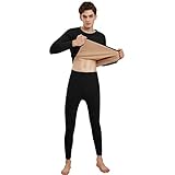 [§ＤＡＹ　ＣＬＯＴＨ∞Ｄａｙｃｌｏｔｈ] あったかインナー メンズ 上下セット 冬 裏起毛 極暖 肌着 高弾性 長袖シャツ 前開き ズボン下 防寒インナー ヒートテック 特厚 誕生日/クリスマス/敬老の日/元旦 (L, ブラック)