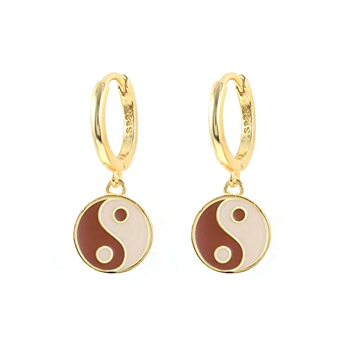 Boucles d'oreilles pendantes Yin Yang hypoallergéniques pour éviter les irritations