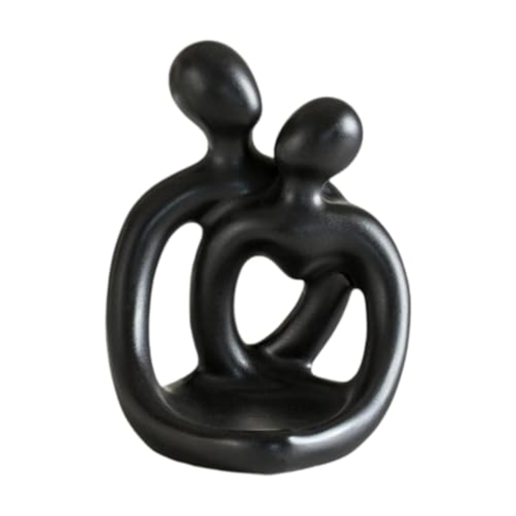 Ceramic Hugging Lovers Statue Candle Holder Handmade