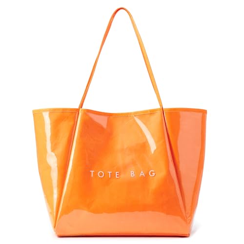 Image of KALIDI PVC Tote Women Weekender Bag Large Shopper Handbag Oversize Shoulder Travel Purse