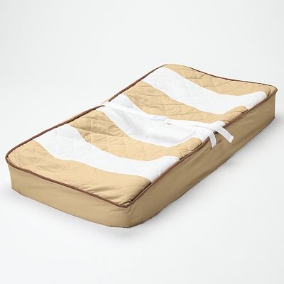 Bacati - Metro Khaki/White/Chocolate Quilted Changing Pad Cover
