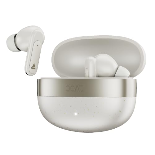 Image of boAt Airdopes Plus 224, Powerful Spatial Audio, 60H Playback, Quad Mics AI-ENx, 13 mm Drivers, Hearables App, Multipoint Connectivity, Google Fast Pair, Bluetooth v6.0 TWS Earbuds (Off White)