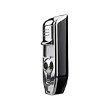 Cigar Torch Lighters Triple Jet Butane Refillable Lighter with Punch Windproof Lighter Without Gas(Black)