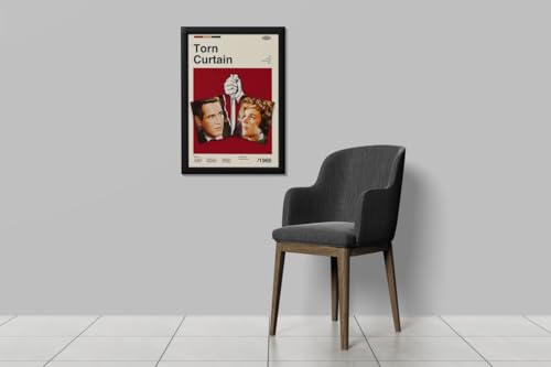 Image of BLINKART Torn Curtain Movie Poster Frame 8x12 Inch | Premium 300 GSM Paper Wall Print | Mid Century Vintage Film Artwork for Home, Bedroom, Living Room, Office | Framed Photo Decor